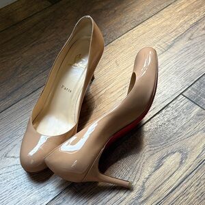 Christian Louboutin Nude Patent Leather Pumps